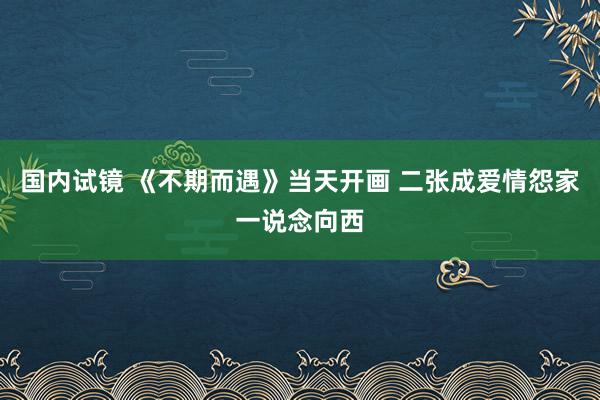 国内试镜 《不期而遇》当天开画 二张成爱情怨家一说念向西