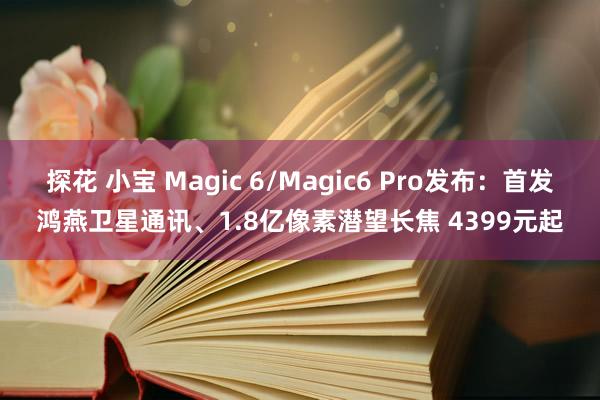 探花 小宝 Magic 6/Magic6 Pro发布：首发鸿燕卫星通讯、1.8亿像素潜望长焦 4399元起