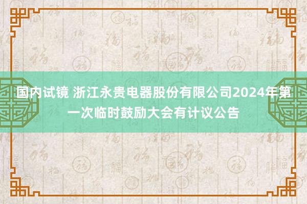 国内试镜 浙江永贵电器股份有限公司2024年第一次临时鼓励大会有计议公告